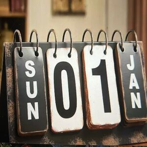 Metal Desk Calendar.